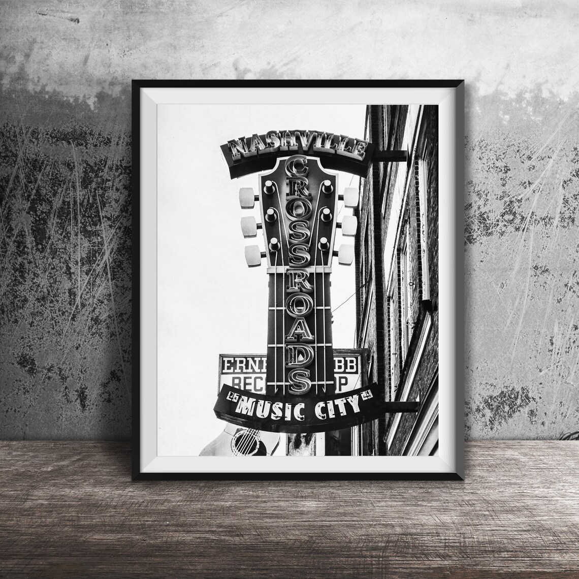 Nashville Crossroads Guitar Sign Music City Tennessee Poster - Image 2