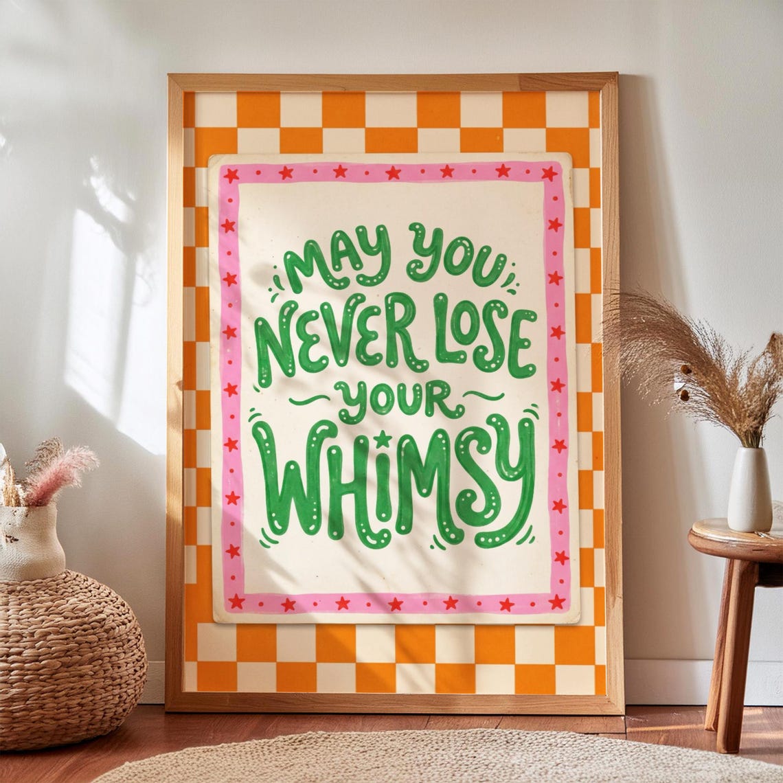 May You Never Lose Your Whimsy Colorful Playful Typography Poster