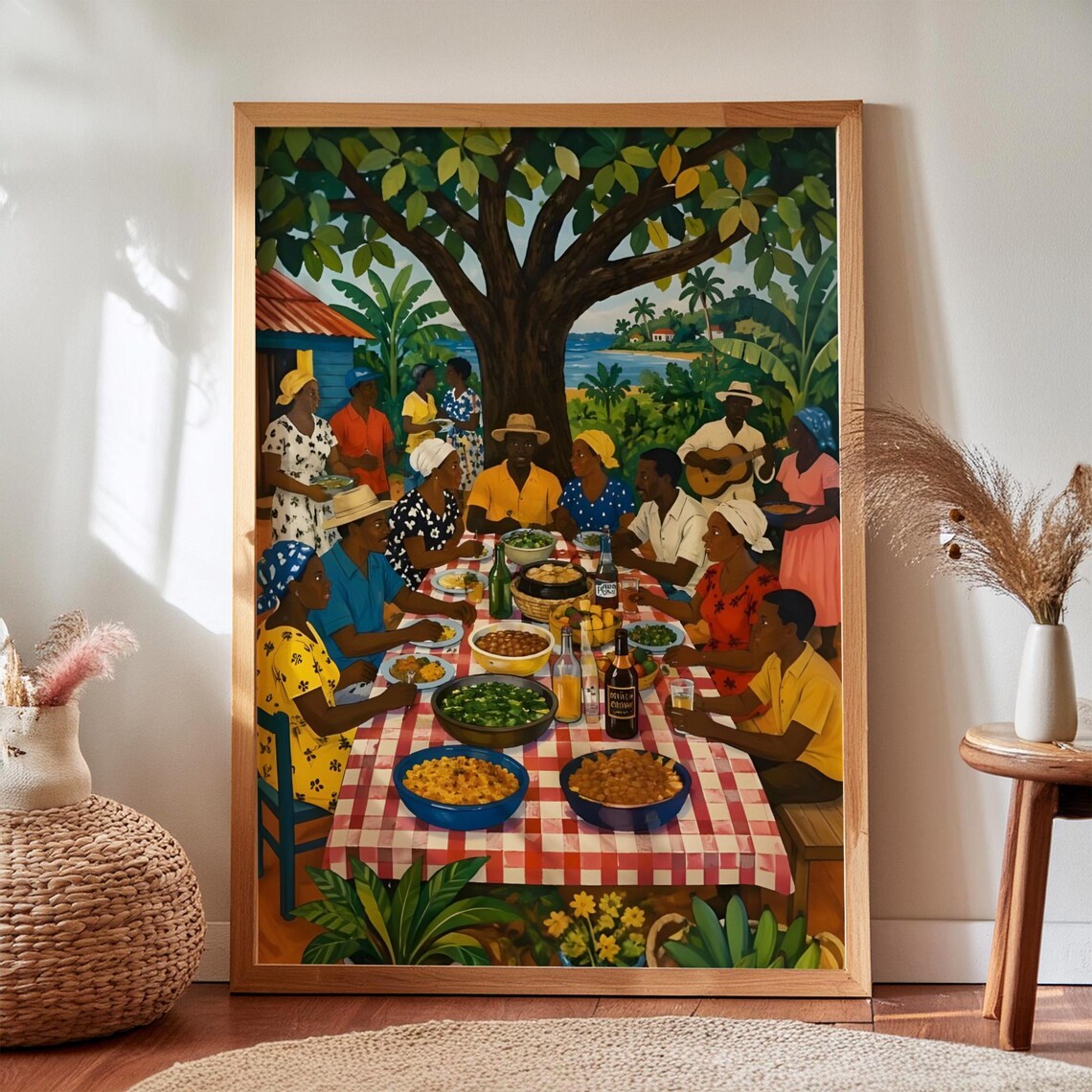 African American Black Family Colorful Art Print