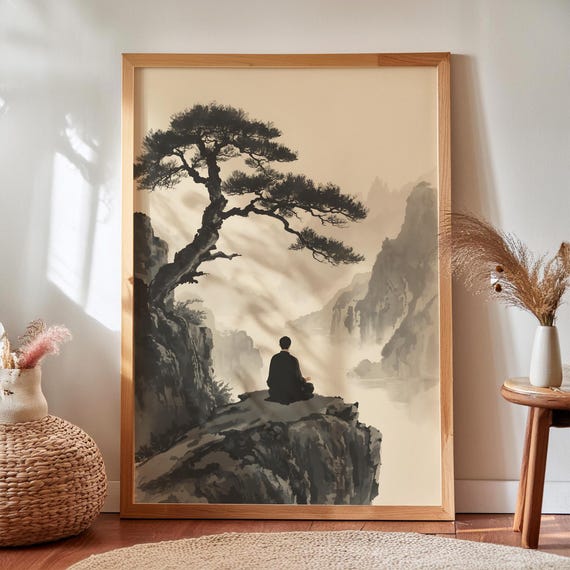 Reiki Zen Bodhi Tree Vintage Art Print