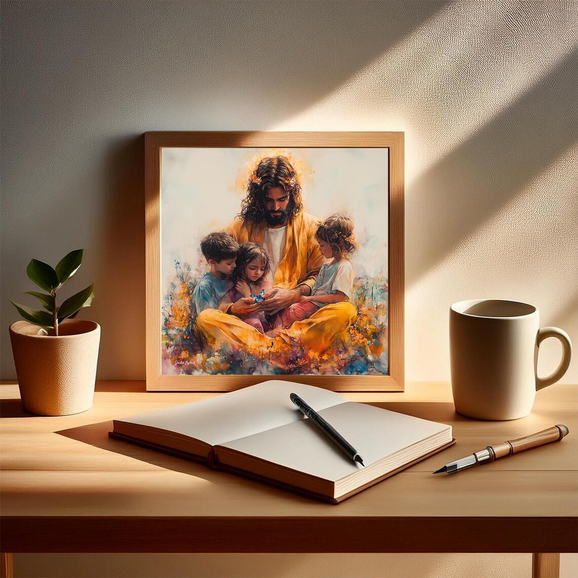 Jesus Butterfly And Children, Christian Family Art - Image 5