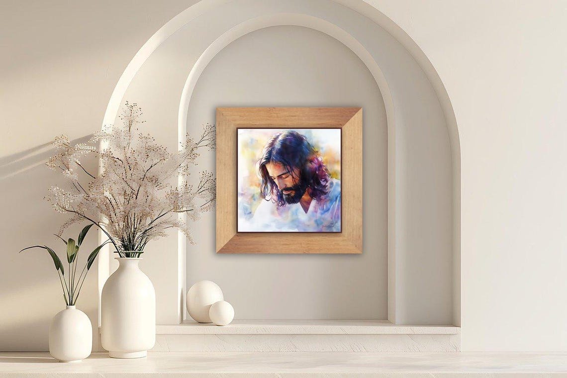 Jesus In Prayer Portrait, Gift For Pastor - Image 5