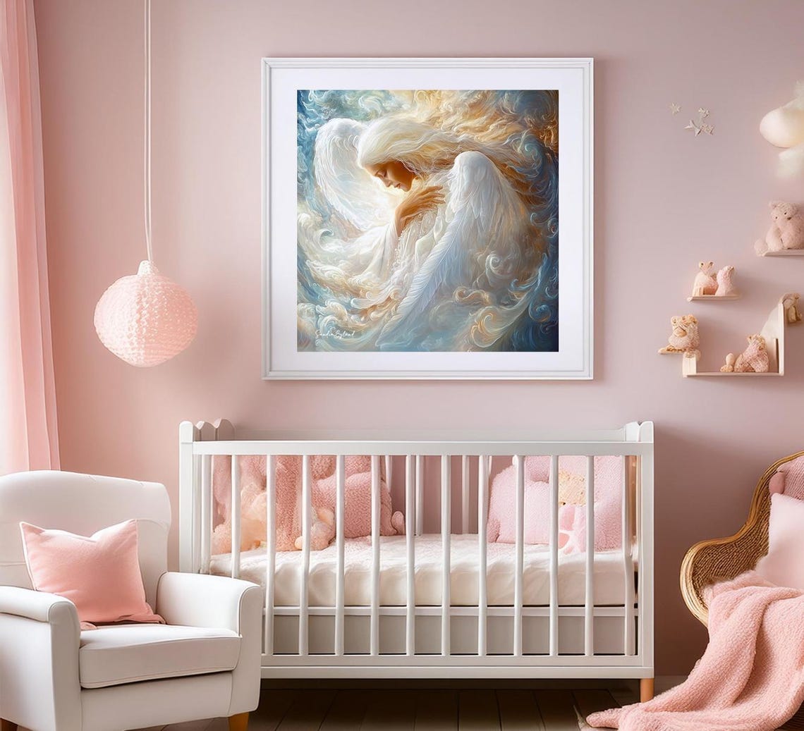 Guardian Angel Art Print, Angel Whispers Inspirational - Image 2