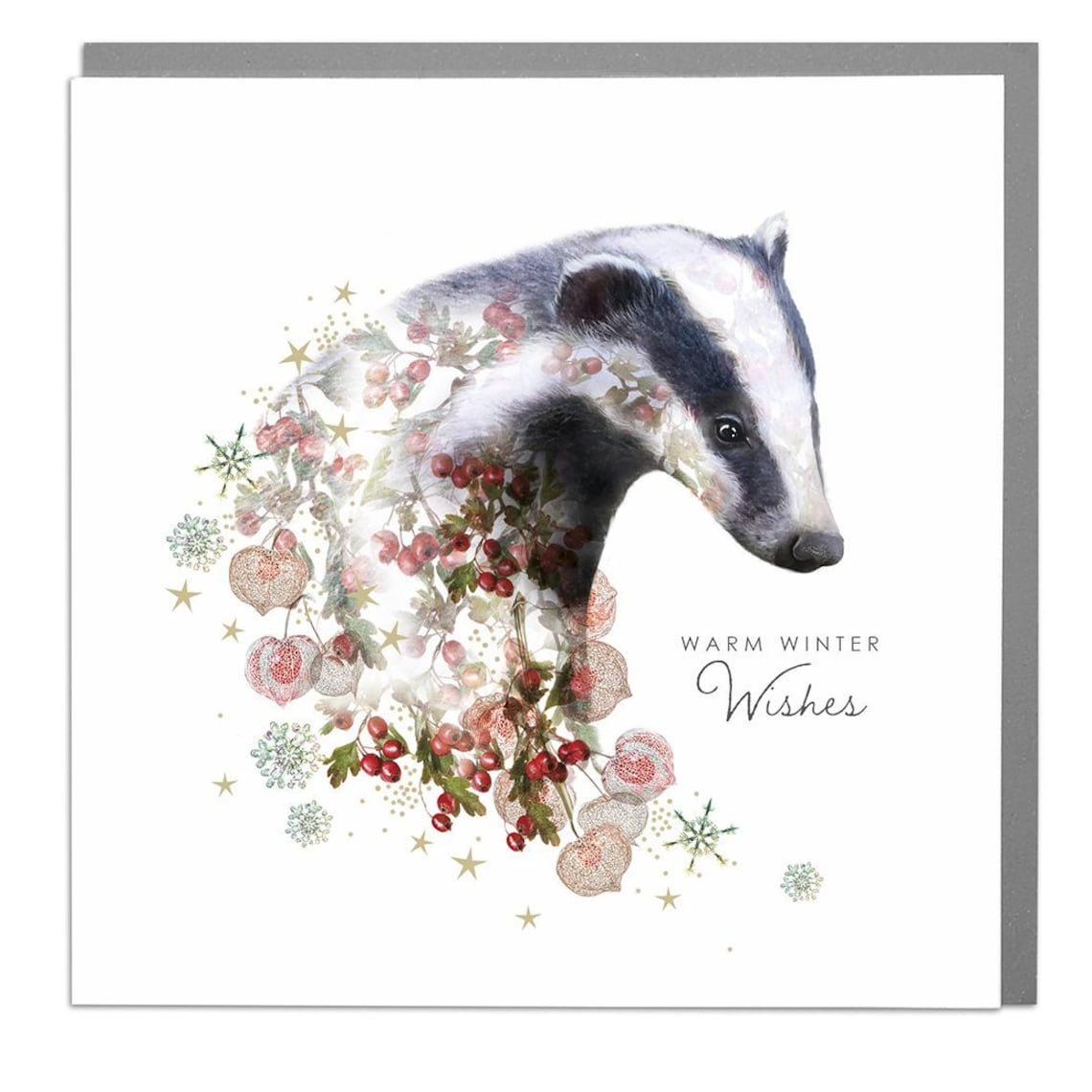 Badger Cute Happy Christmas Greeting Card