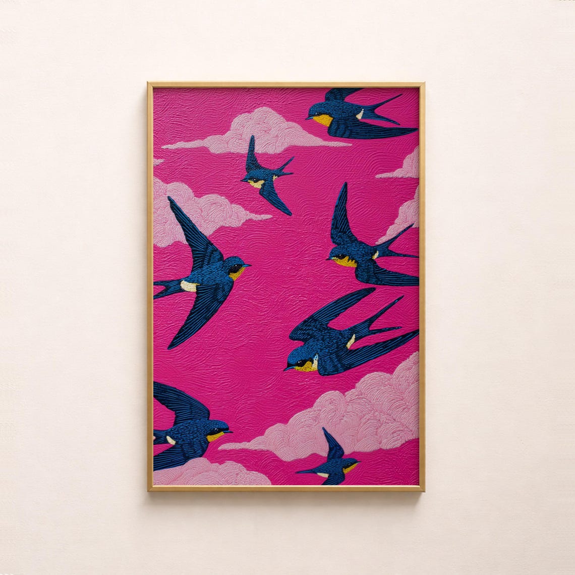 Retro Swallows Pop Art Wall Decor