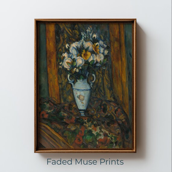 White Roses Yellow Blooms Ceramic Vase Classic Still Life Art Print