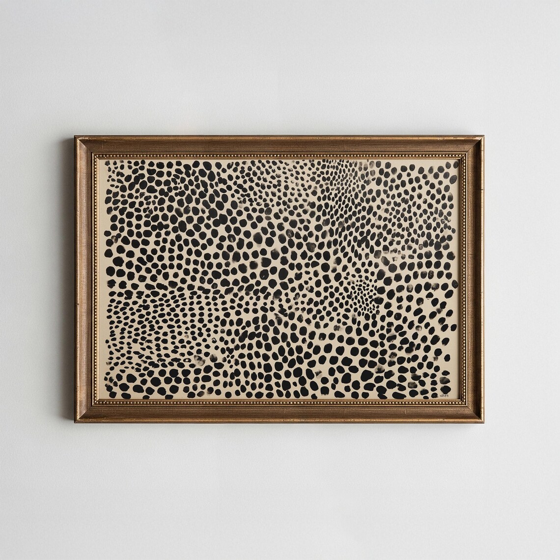 Boho Dot Pattern Wall Art, Textured Animal Print