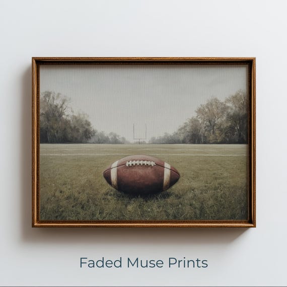 Vintage American Football Field Print Nostalgic Sports Art Digital Download 852