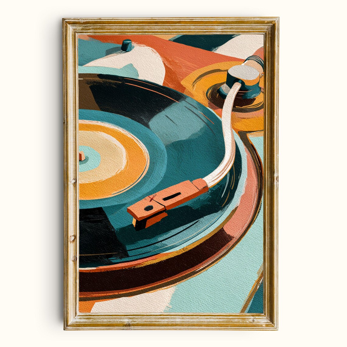 Retro Turntable Vintage Vinyl Record Player Art Print