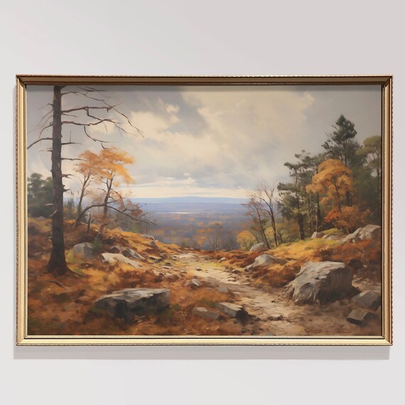 Autumn Mountain Valley Overlook Golden Fall Foliage Scenic Poster