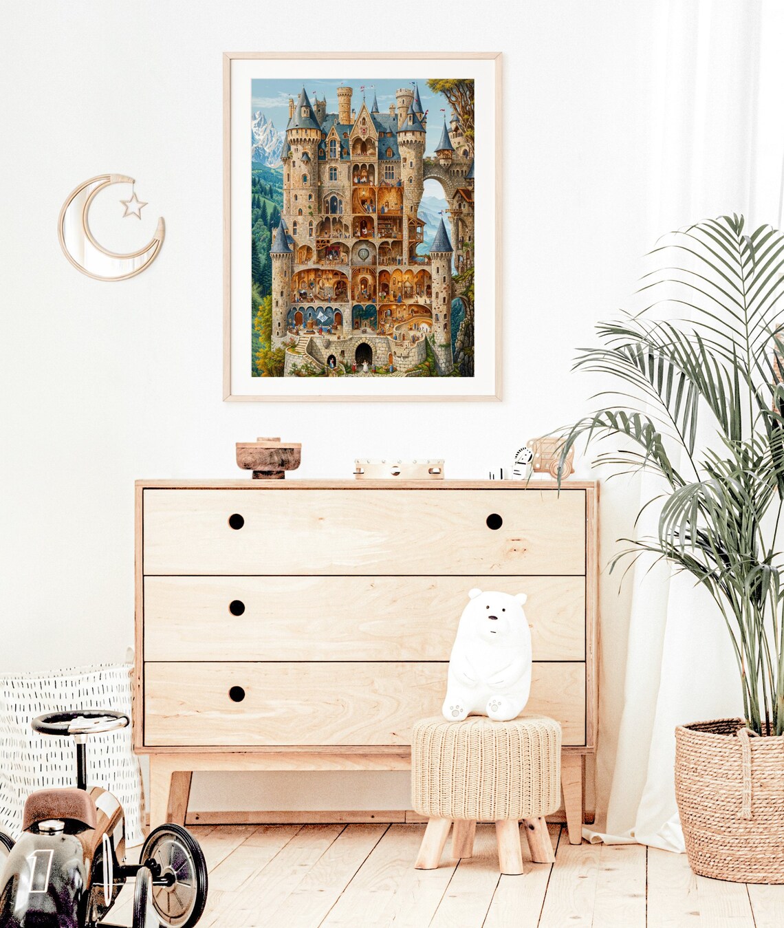 Enchanted Castle Cutaway Detailed Fantasy Fortress Interior Poster - Image 2