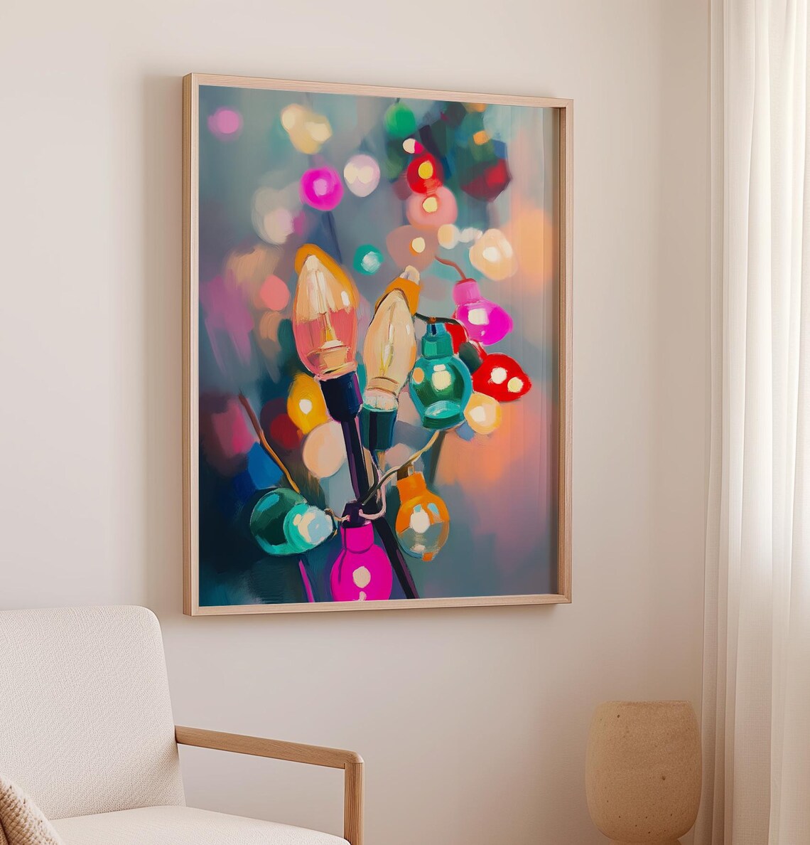 Christmas Lights Seasonal Holiday Decor Art Print - Image 2
