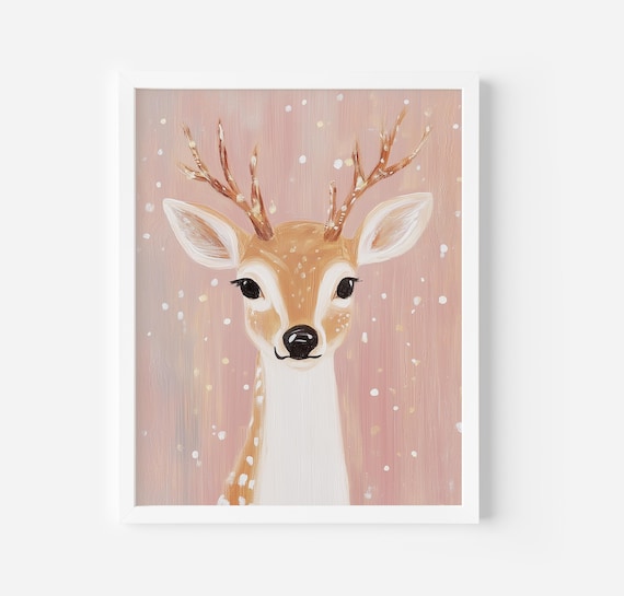 Reindeer Print, Winter Nursery Decor Art Print