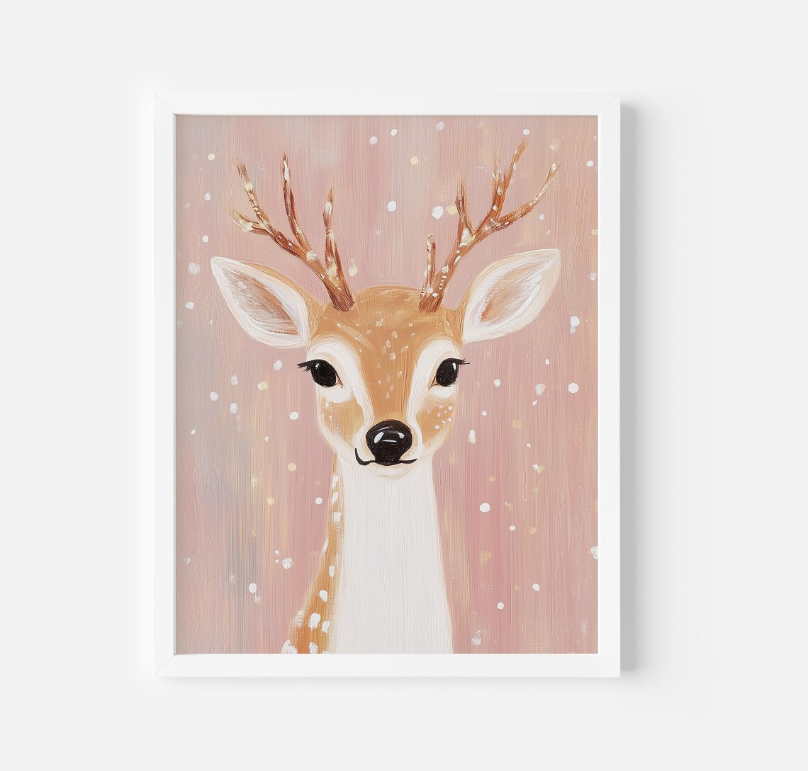 Reindeer Print, Winter Nursery Decor Art Print