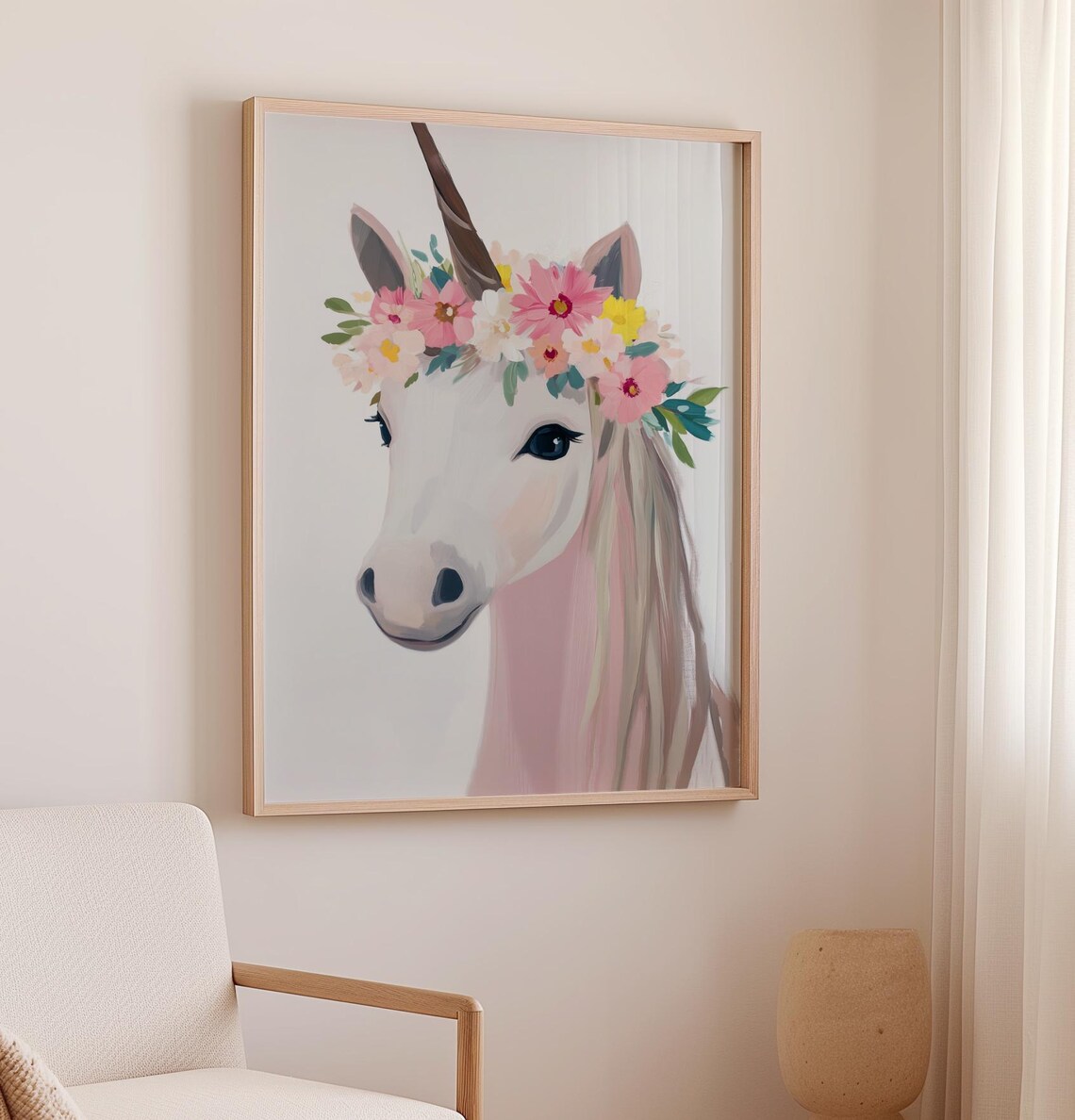 Pastel Unicorn Fantasy Nursery Wall Art Print - Image 2