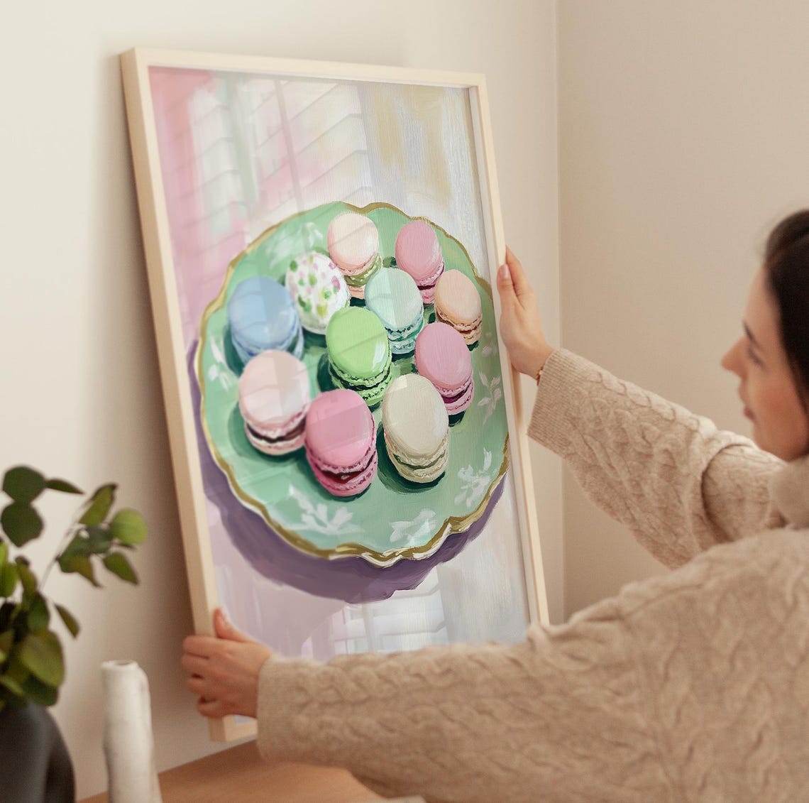 Pastel Macaron Assortment Plate French Confectionery Dessert Art Print - Image 4