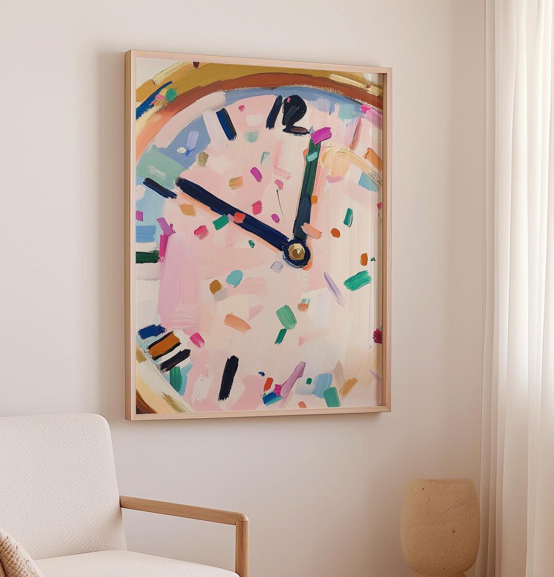 New Year's Clock Print, Colorful Holiday Decor - Image 2