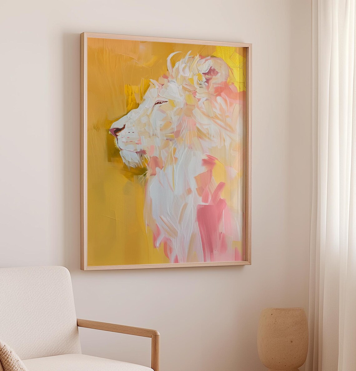 Lion Painting Vibrant Color Art Print, Fashion Art - Image 2