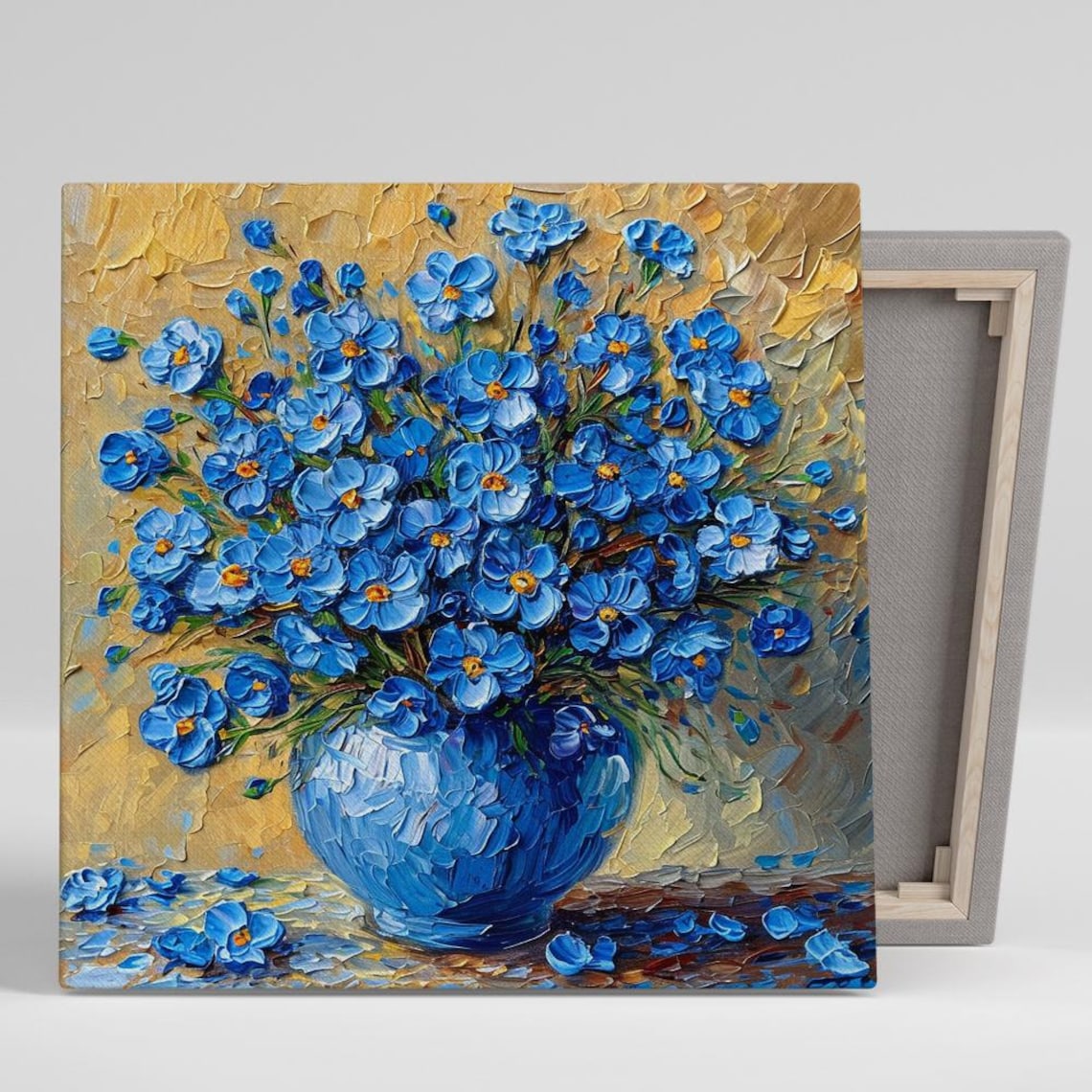 Forget Me Not Impressionism Art Print, Floral Decor