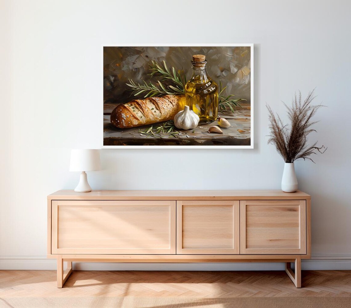 Kitchen Herbs and Garlic Vintage Country Art Print - Image 2