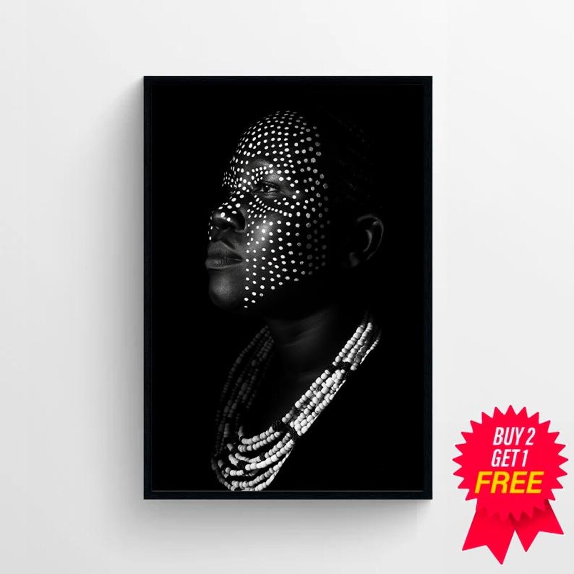 Black and White African Art, Cultural Poster Print - Image 4
