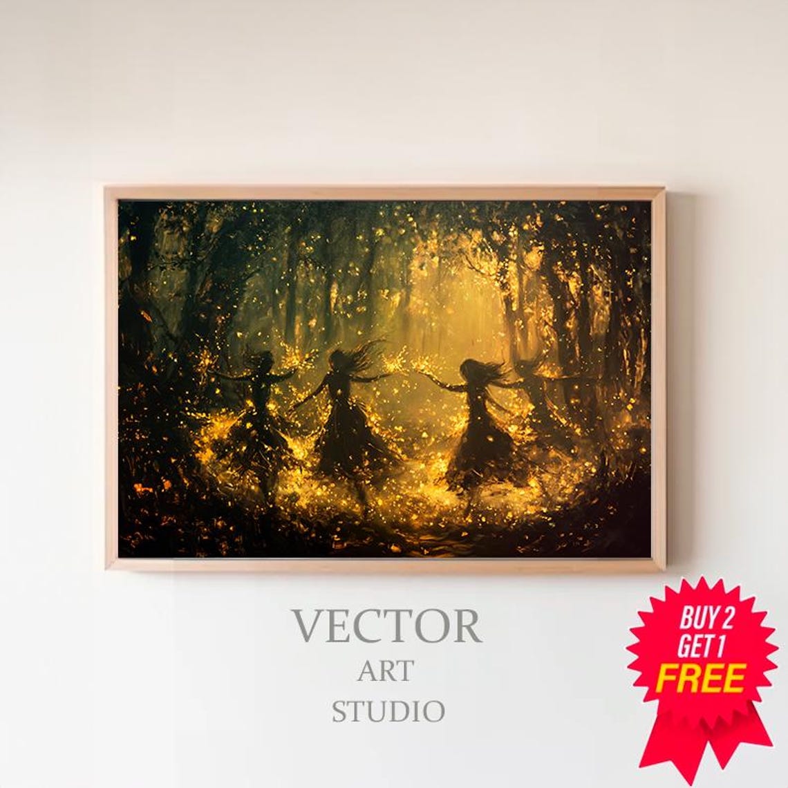 Fairies Vintage Wall Art Fae Witchy Moody Wall Art Dark Art Cottagecore Girls Room Decor Girly Whimsical Wall Art
