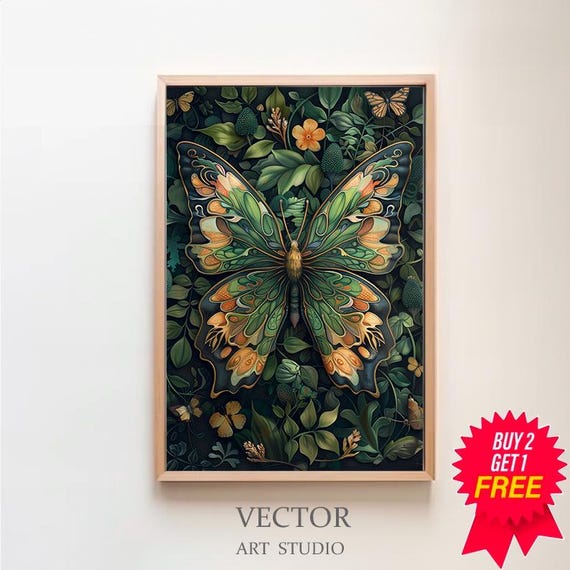 Inspired Butterfly Art Print Butterfly Print Butterfly Wall Art Butterfly Decor Gift Large Wall Art