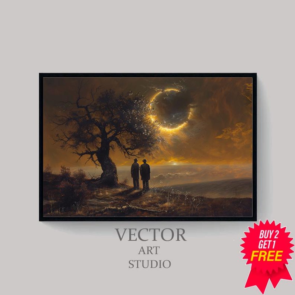 Moody Vintage Landscape Vintage Art Vintage Painting - Image 4