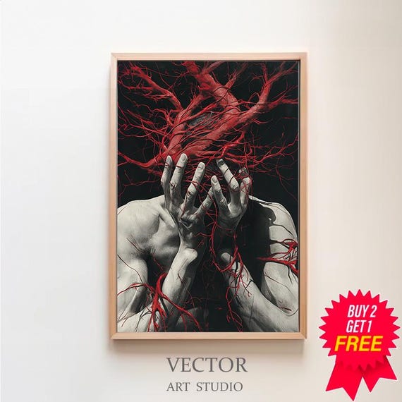 Devil Print Demon Poster Horror Art Occult Prints Creepy Poster Gothic Home Decor Gothic Wall Art Satan Pagan Scary Dark Academia