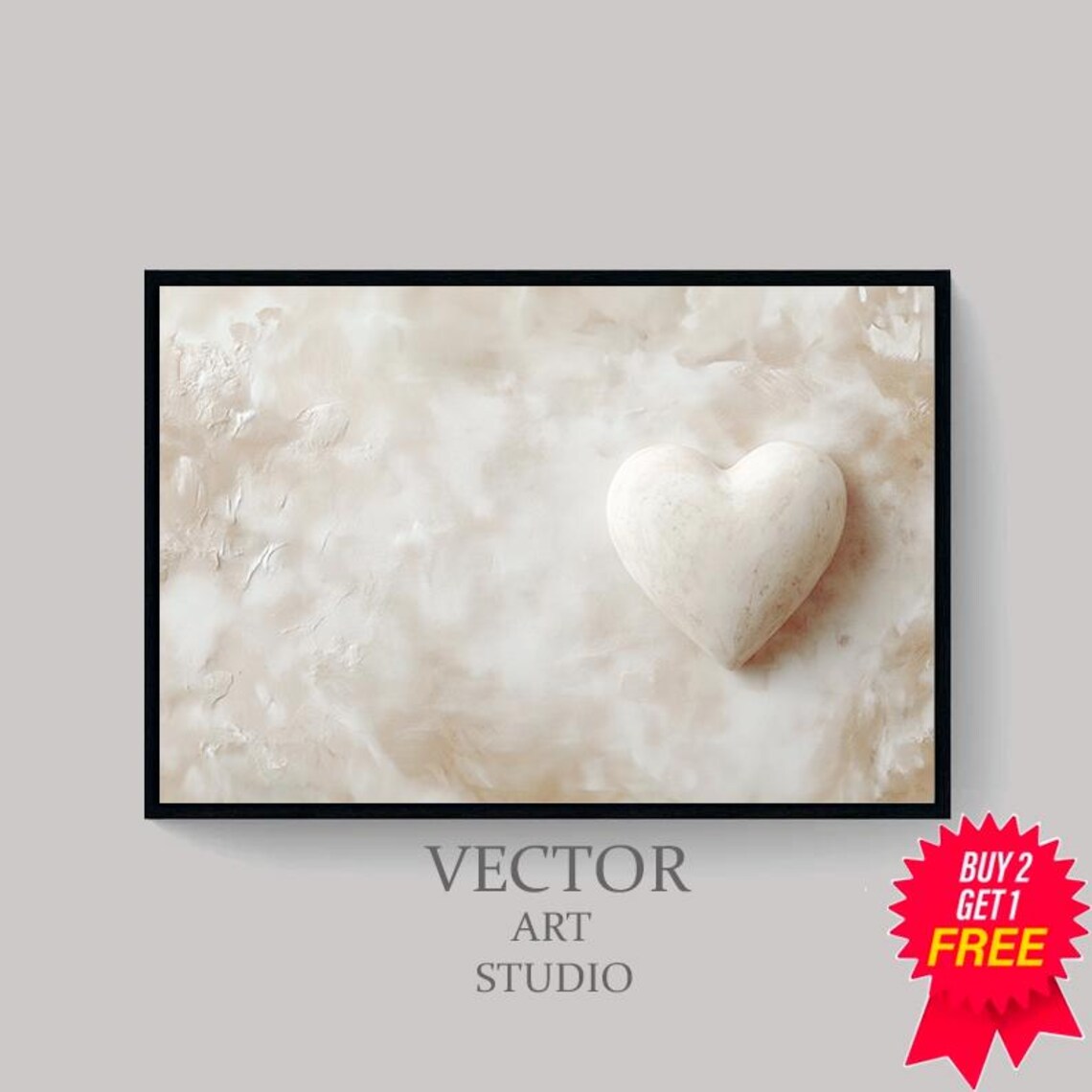 Abstract Heart Valentine's Day Art Print, Minimalist - Image 4