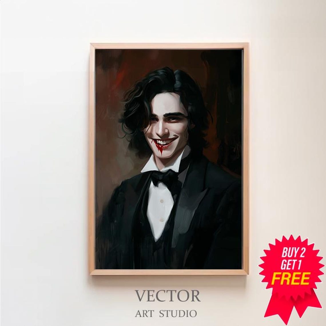 The Vampire Vintage Print Home Decor Dark Academia Dark Art Occult Poster Gothic Home Decor Wiccan Art Witchcraft