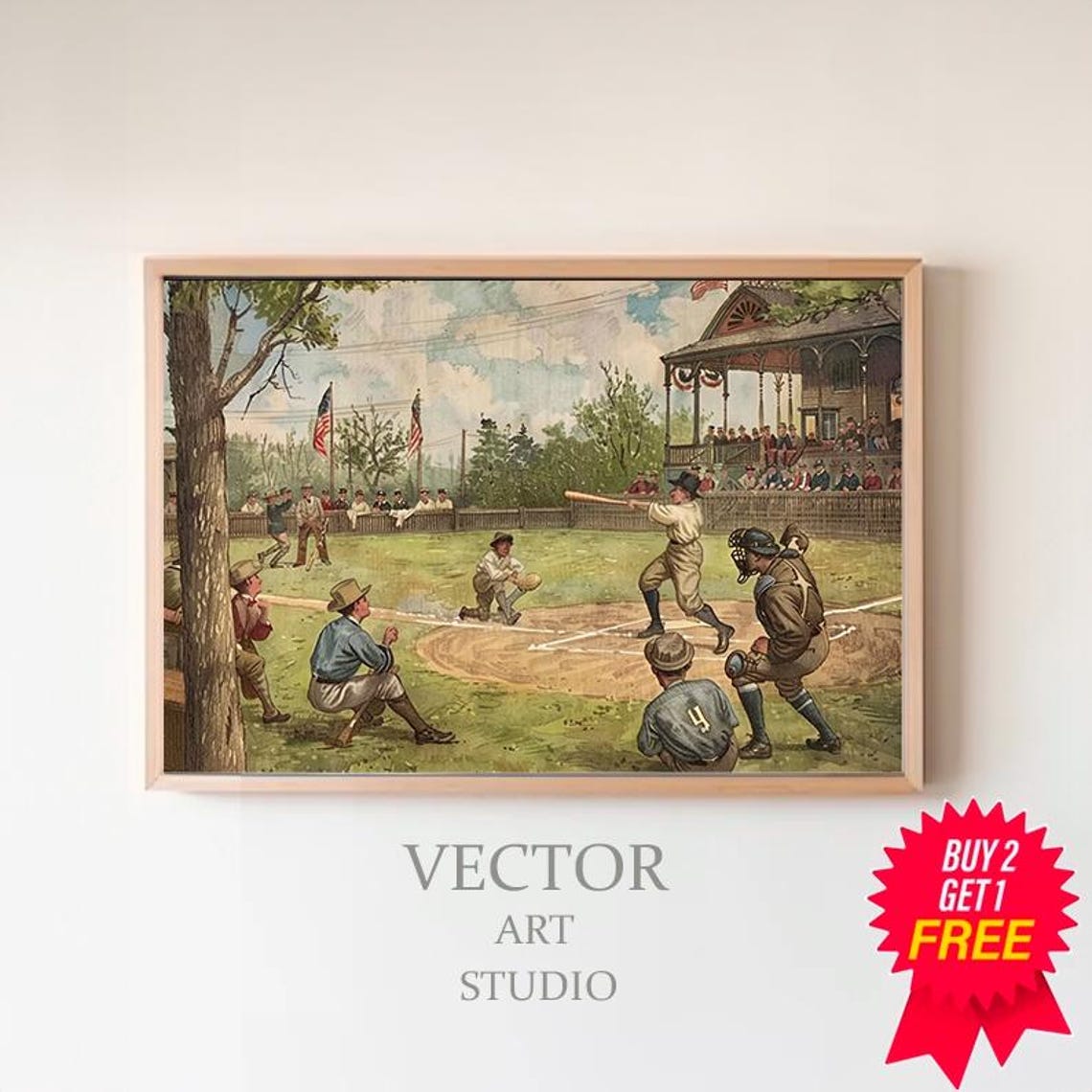 Baseball Print Vintage Prints Sports Poster Baseball Fan Gift Vintage Baseball Art Ball Bat Glove