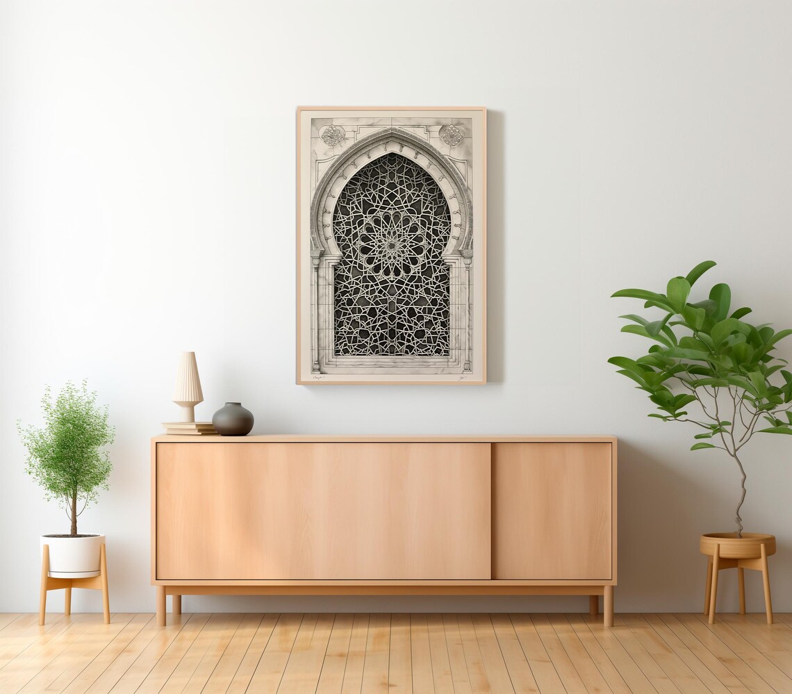 Vintage Mosque Window Islamic Home Decor Art Print - Image 2