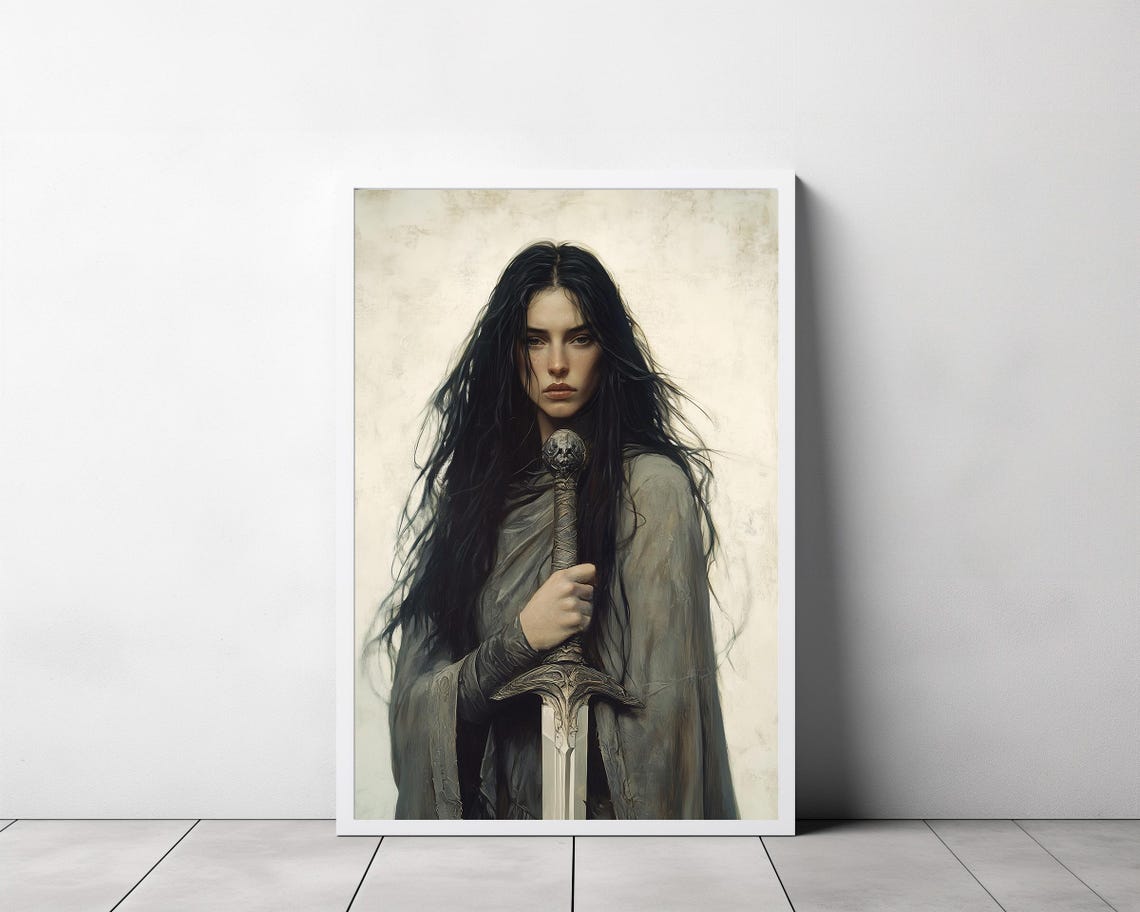 Hecate Greek Goddess of Magic Warrior With Sword Tonalism Art Poster - Image 3