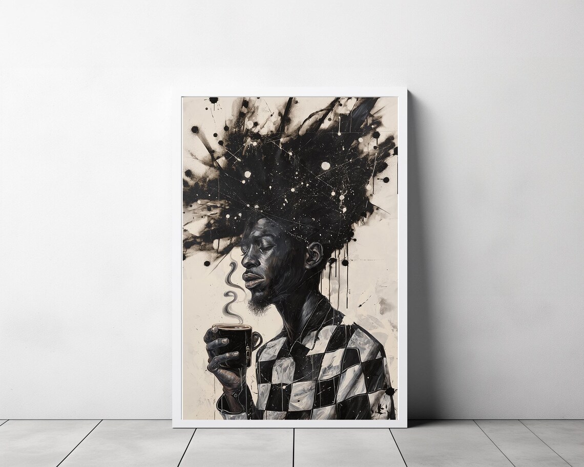 Geometrical People Contemporary Art Print, Afro Men - Image 3