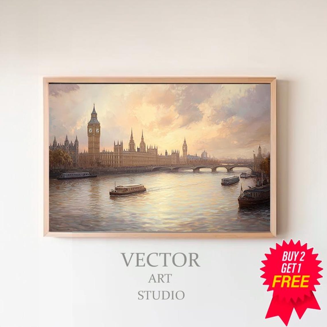 Sunset Glow over Big Ben and the River Thames London Wall Art