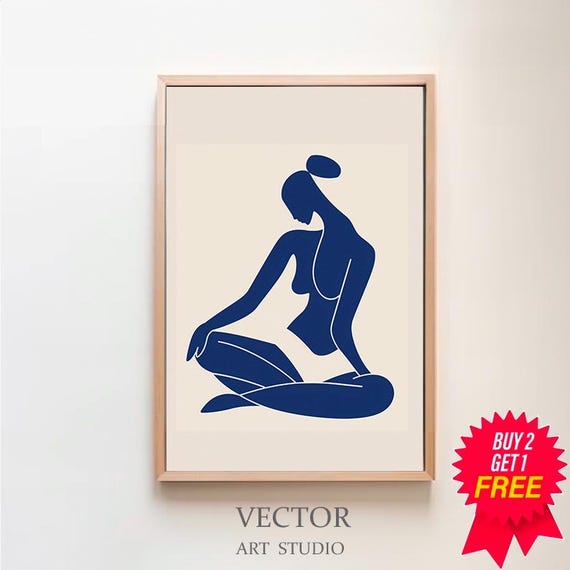 Henri Matisse Nu Blue Woman Body Line Female Art Gift Idea Modern Room Decor Scandinavian Style Minimalist Wall Art
