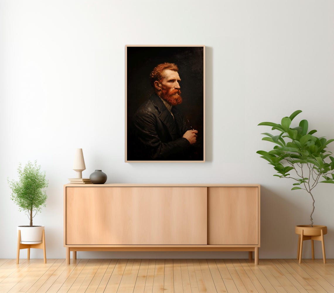 Van Gogh Print Moody Portrait Vintage Art - Image 2
