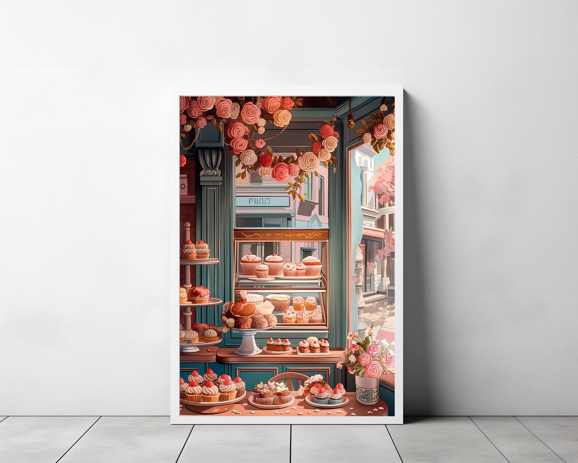 Cake Bakery Cafe Watercolor Print, Danish Pastel - Image 3