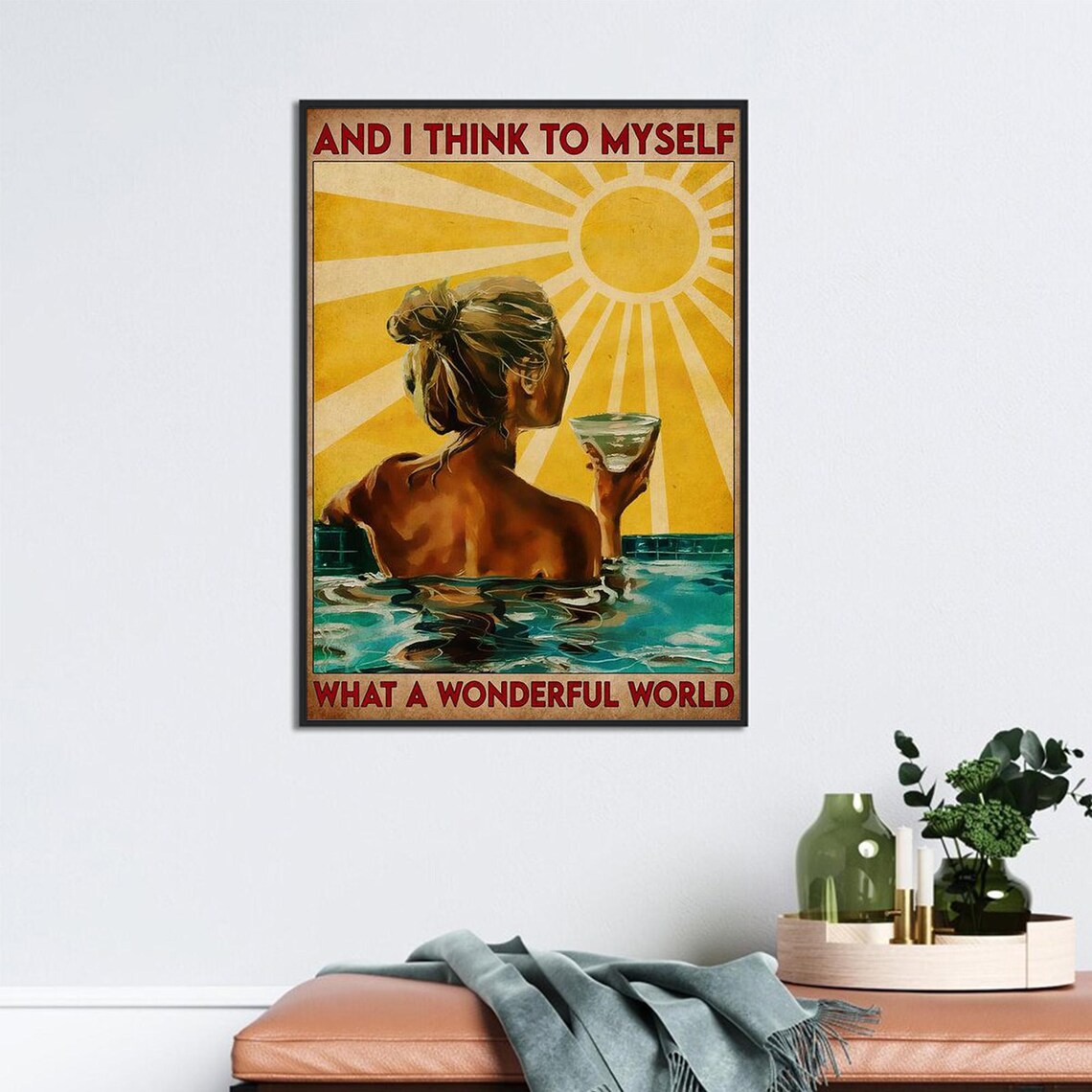 Woman Chilling In The Sun Vintage Swimming Poster - Image 2