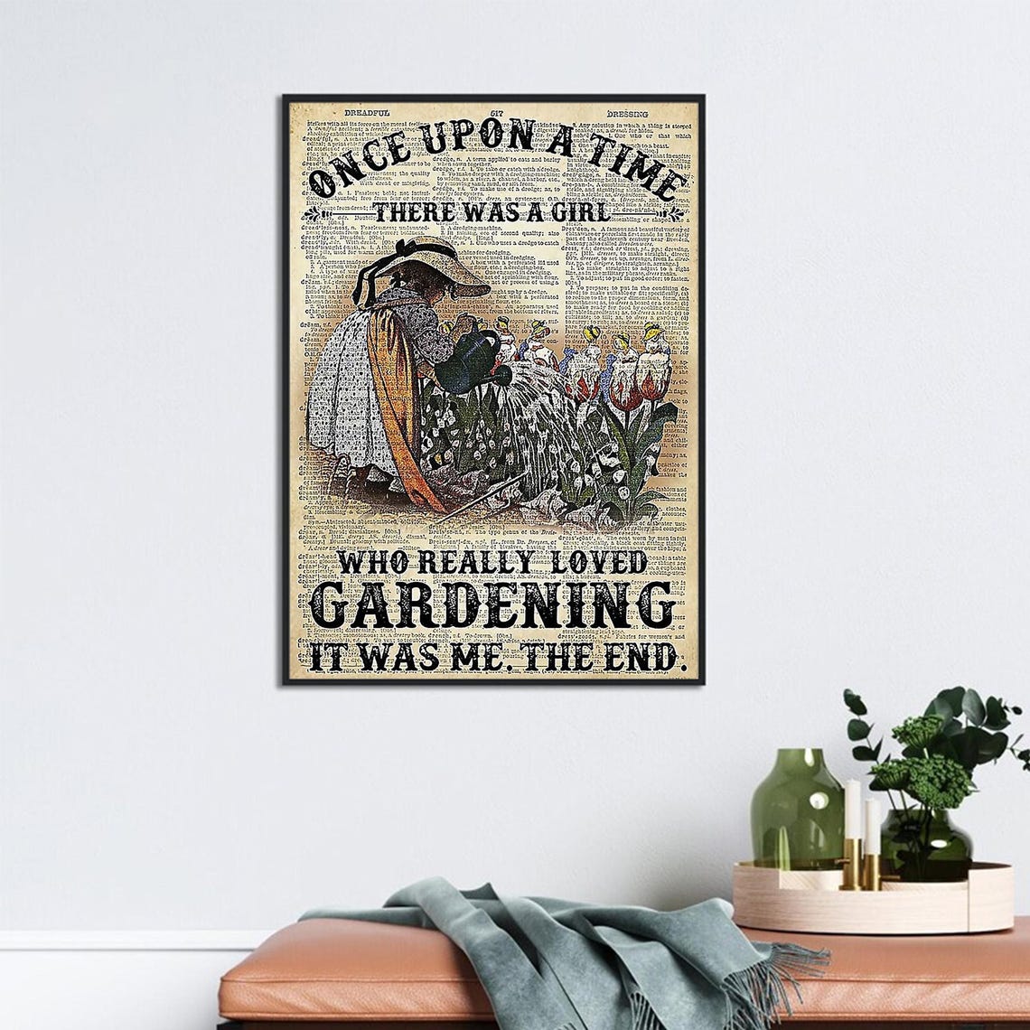 Once Upon A Time There Was A Girl Dictionary Page Gardening Poster - Image 2