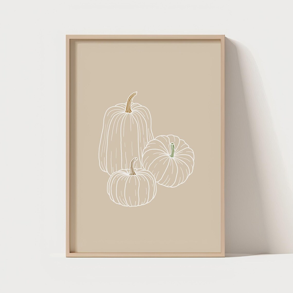 Minimalist Pumpkin Line Art Print Halloween Thanksgiving Day Wall Decor