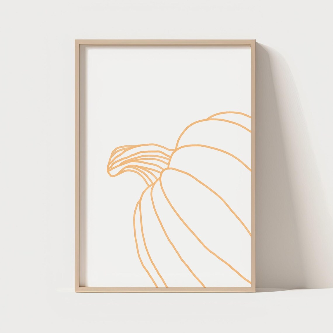 Minimalist Pumpkin Line Art Print Halloween Thanksgiving Day Wall Decor