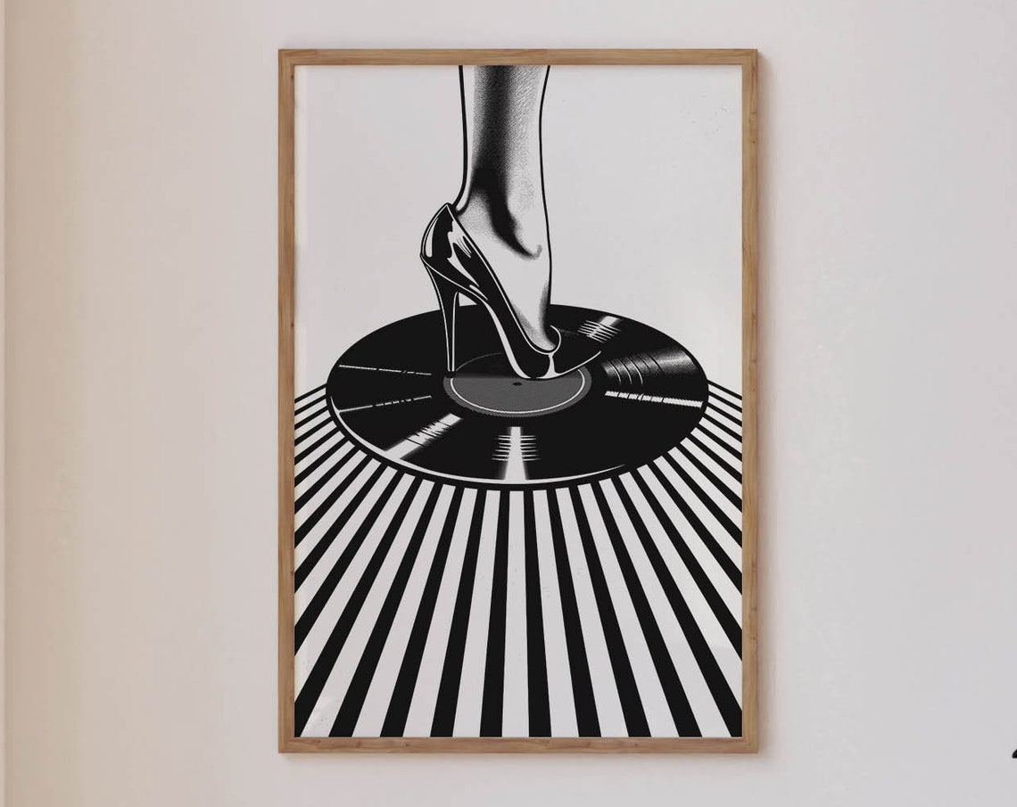 Fashion Wall Art Music Poster Grunge Room Decor Retro Wall Art Black And White Art Fashion Print Funky Home Decor Retro Poster 70s Decor