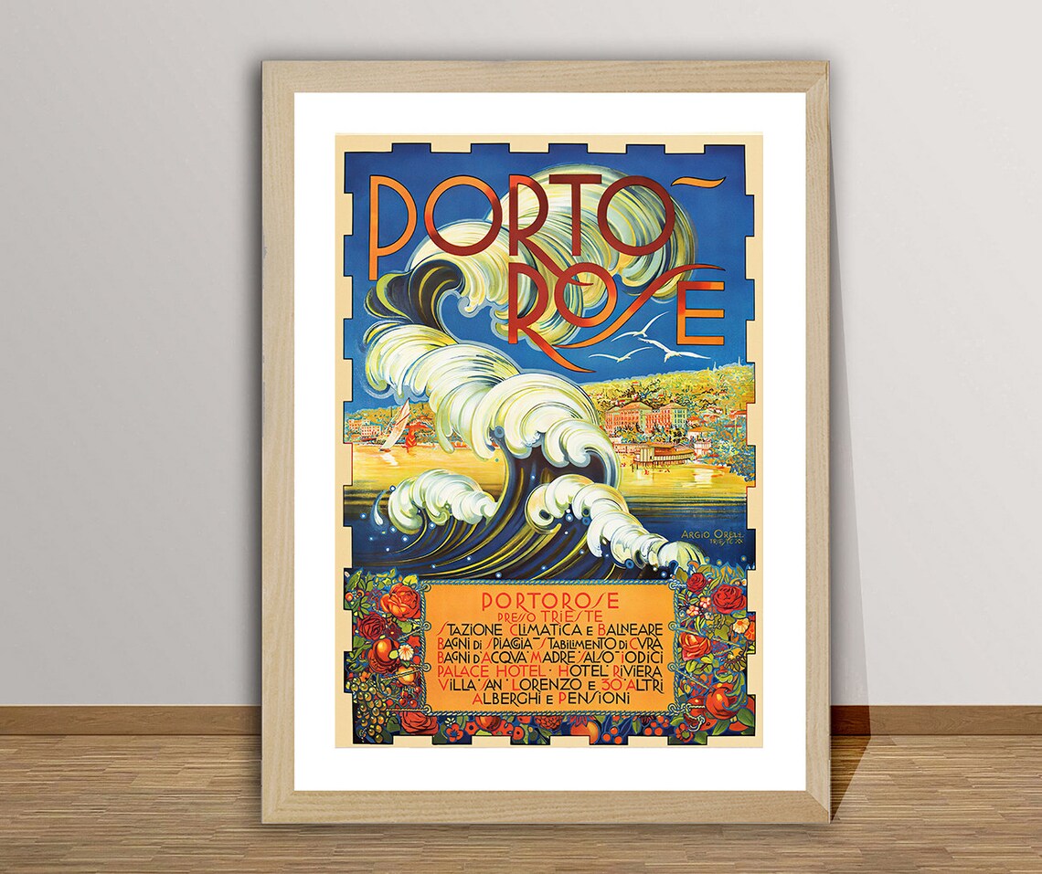 Portorose Slovenia Vintage Travel Poster Print