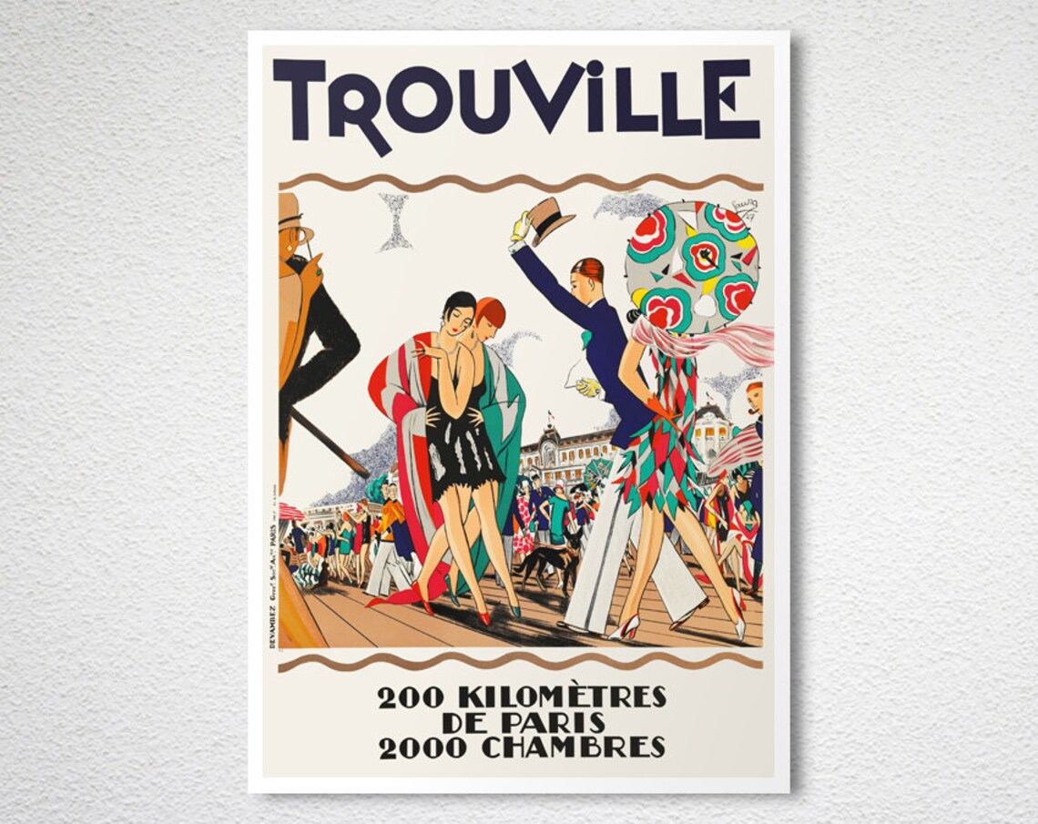 Trouville France Vintage Travel Poster, Travel Poster - Image 2