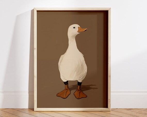 Vintage Silly Goose and Mother Duck Art Print