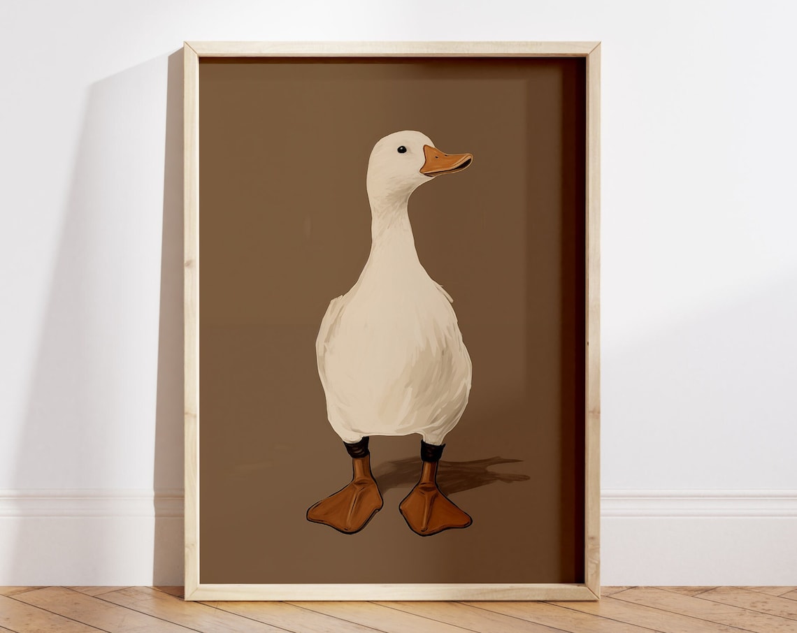 Vintage Silly Goose and Mother Duck Art Print