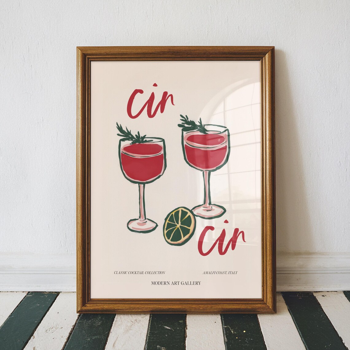 Cin Cin Classic Cocktail Collection Amalfi Coast Italy Bar Cart Art Poster