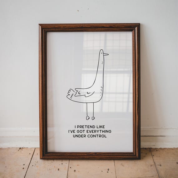 Funny Seagull Print Sassy Home Decor Unframed Wall Minimalist Line Art